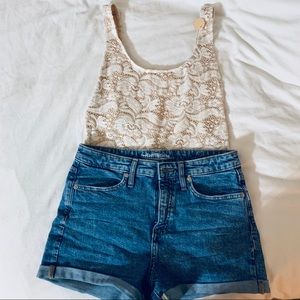 NWT White & cream lace Bodysuit/Swimsuit